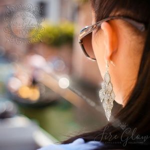 Boho Chic Gold Dangling Filigree Leaf Earrings